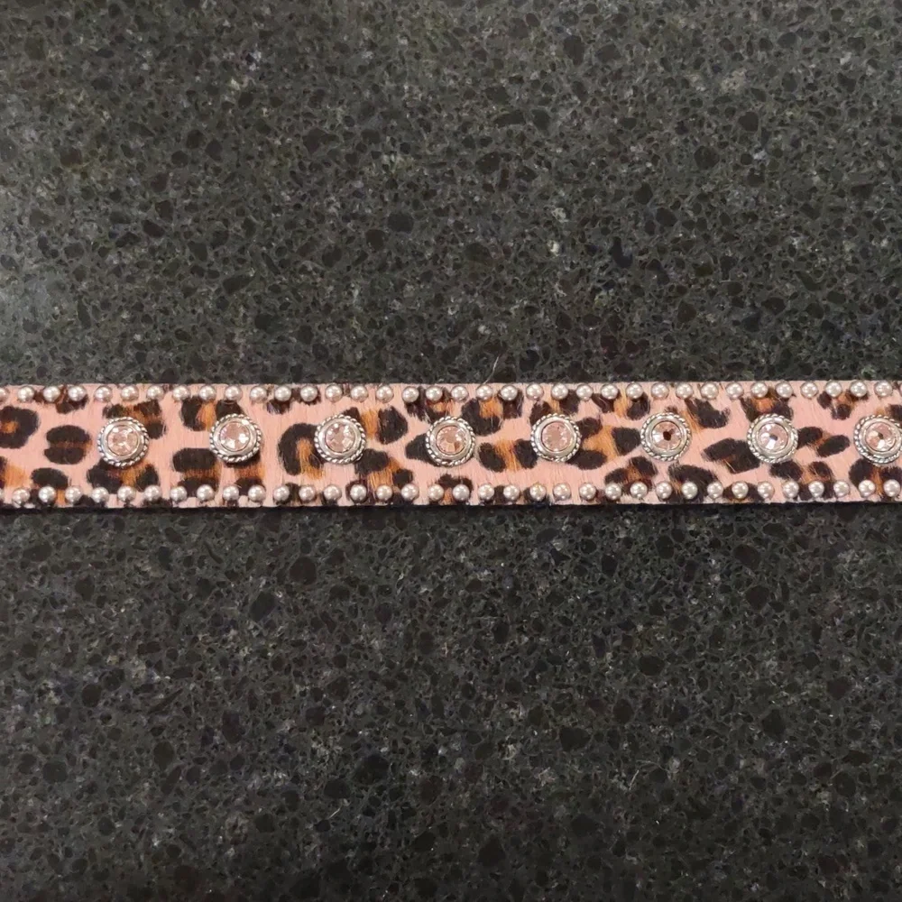 LEATHERROCK | Pink 🩷 Leopard Calf Hair Rhinestone Embellished Cowgirl Belt